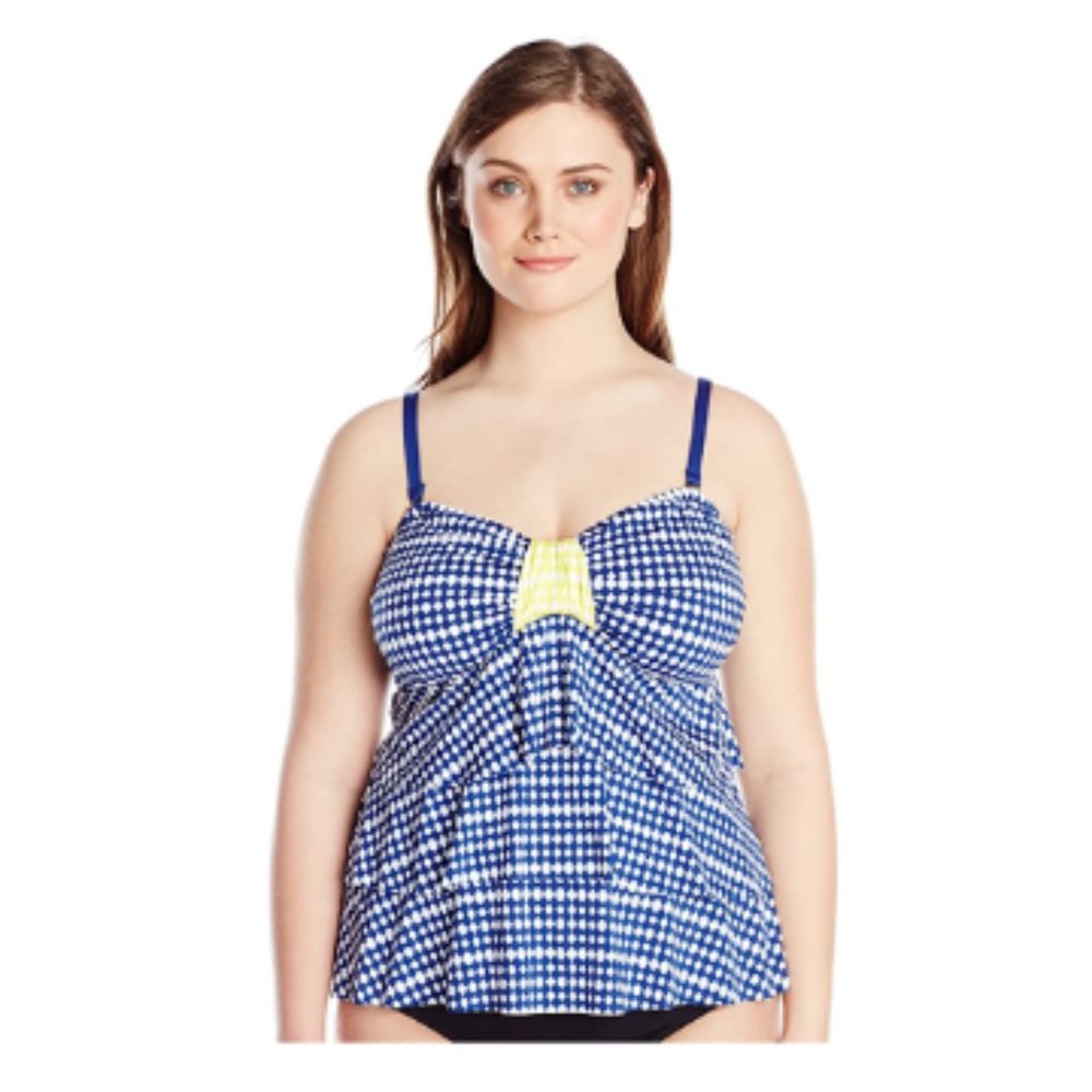 NEW 24th & Ocean Plus Size Ruffle Tankini Swimsuit